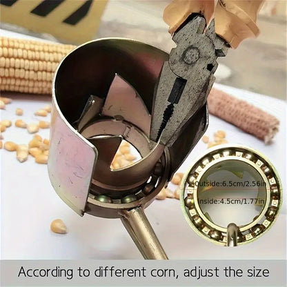 Manual Stainless Steel Corn Peeler Thresher - Hand Crank Corn Cob Stripper and Sheller Tool for BBQ & Outdoor Cooking with Metal Construction and Power-Free Operation