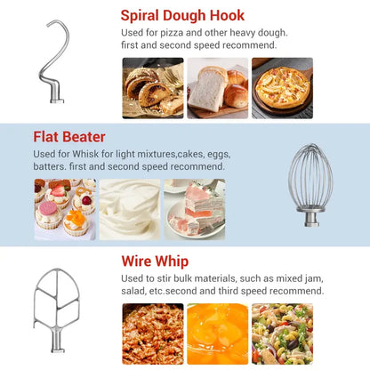 Commercial Food Mixer 30Qt With Timing Function, 3 Speeds Adjustable, Stainless Steel Bowl Stand Mixer With Safety Guard, Premium For Schools Bakeries Restaurants Pizzerias