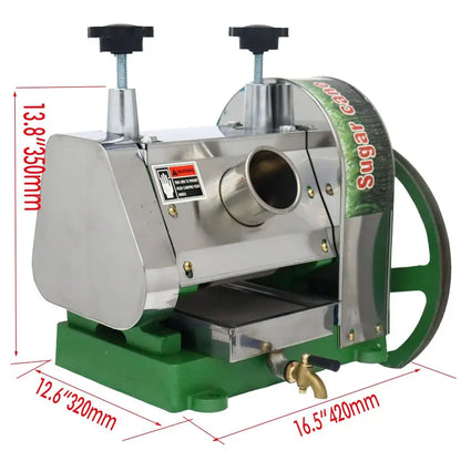 Hand-Cranked Sugarcane Machine 3 Rollers 6CM Inlet High Juicing Rate for Fruit Store Buffet