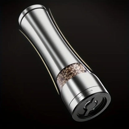 Stainless Steel Manual Pepper Grinder - Adjustable Thickness, Large Capacity, Portable Design for Outdoor Cooking & Home Use, Perfect for Black/White Pepper