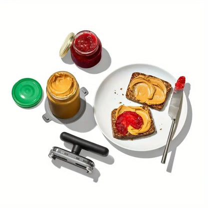 Manual Can Opener - Multi-Functional Ergonomic Anti-Slip Bottle Cap Remover, Durable Metal Kitchen Tool for Effortless Jar & Can Opening, Essential for Home & Restaurant Use, Can Openers for Kitchen, Sleek Design, Sturdy Build, Professional Chefs
