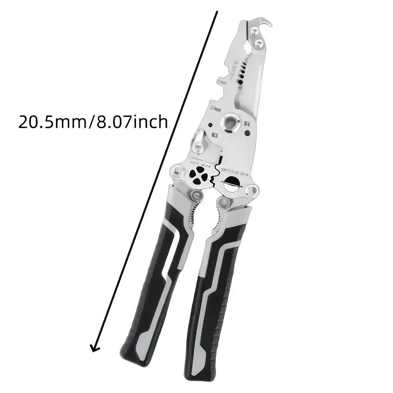 1PC18-in-1 Foldable Wire Stripper Manual Tool for Stripping, Cutting, Wrenching, Holding, Twisting, Pulling Nails, Screwdriver, with Convenient Storage Design, Suitable for Electricians, Home, Construction Sites