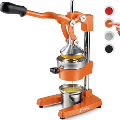 Cast Iron Citrus Juicer Extra Large Commercial Grade Manual Hand Press Heavy Duty Countertop Squeezer for Fresh Orange Juice Bonus Stainless Steel Cup Black, Kitchen Juicer, Home Juicing, Sturdy Construction, Heavyduty Design, Highquality Materials