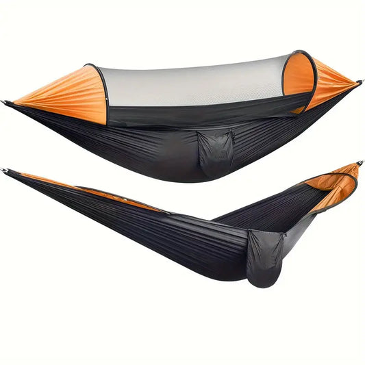 Nylon Quick-Deploy Hammock with Mosquito Net - Perfect for Outdoor Camping, Backpacking & Hiking
