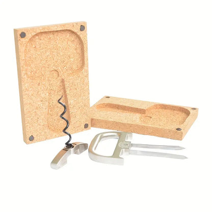 Durable Stainless Steel Wine Puller & Bottle Opener Set - Cork Extractor with Holder Case - Ideal for Christmas and Valentine's Day Gifts
